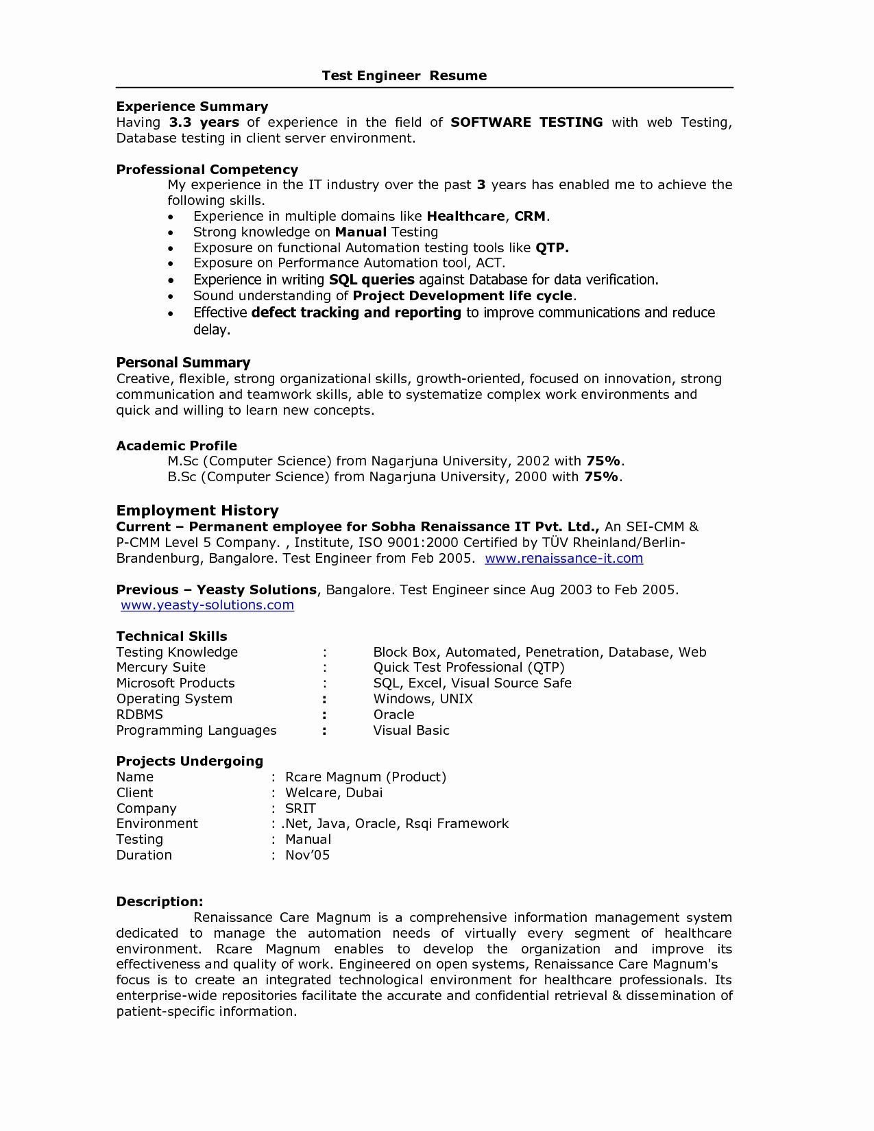 Sample Resume for Performance Test Engineer 5 Years Testing Experience Resume format , #experience #format …