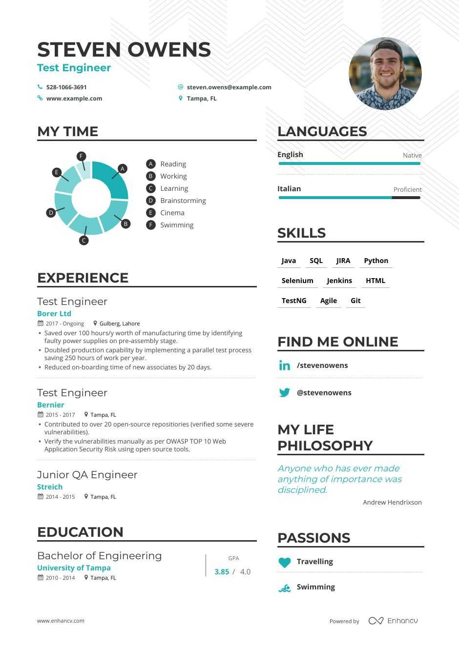 Sample Resume for Performance Test Engineer top Test Engineer Resume Examples   Expert Tips Enhancv.com