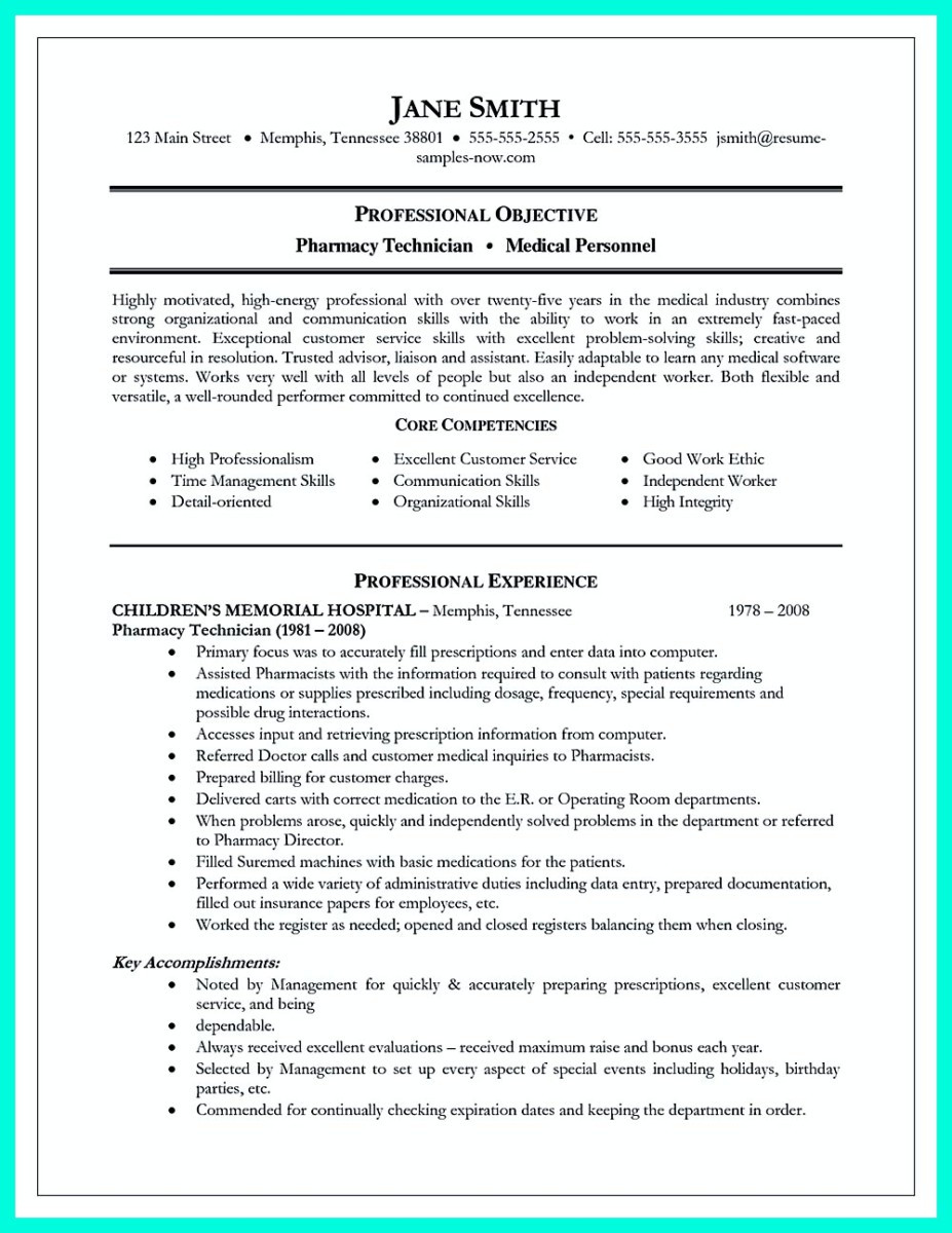 Sample Resume for Pharmacy Technician Trainee Objective Of A Pharmacy Technician In A Resume. 35 Impressive …