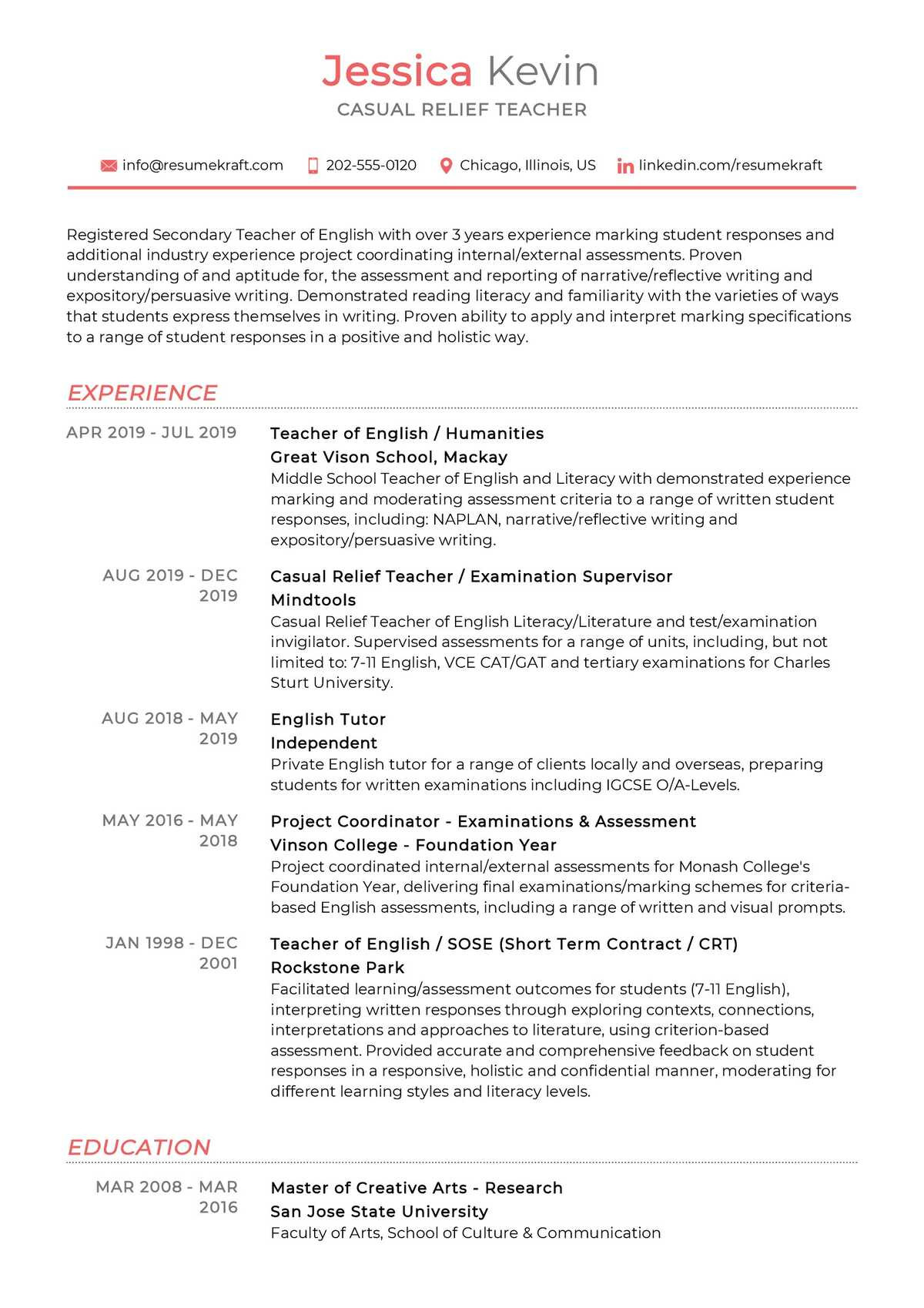 Sample Resume for Private School Teacher Casual Relief Teacher Resume Sample 2021 Writing Tips – Resumekraft Sample Resume for Private School Teacher Casual Relief Teacher Resume Sample 2021 Writing Tips – Resumekraft