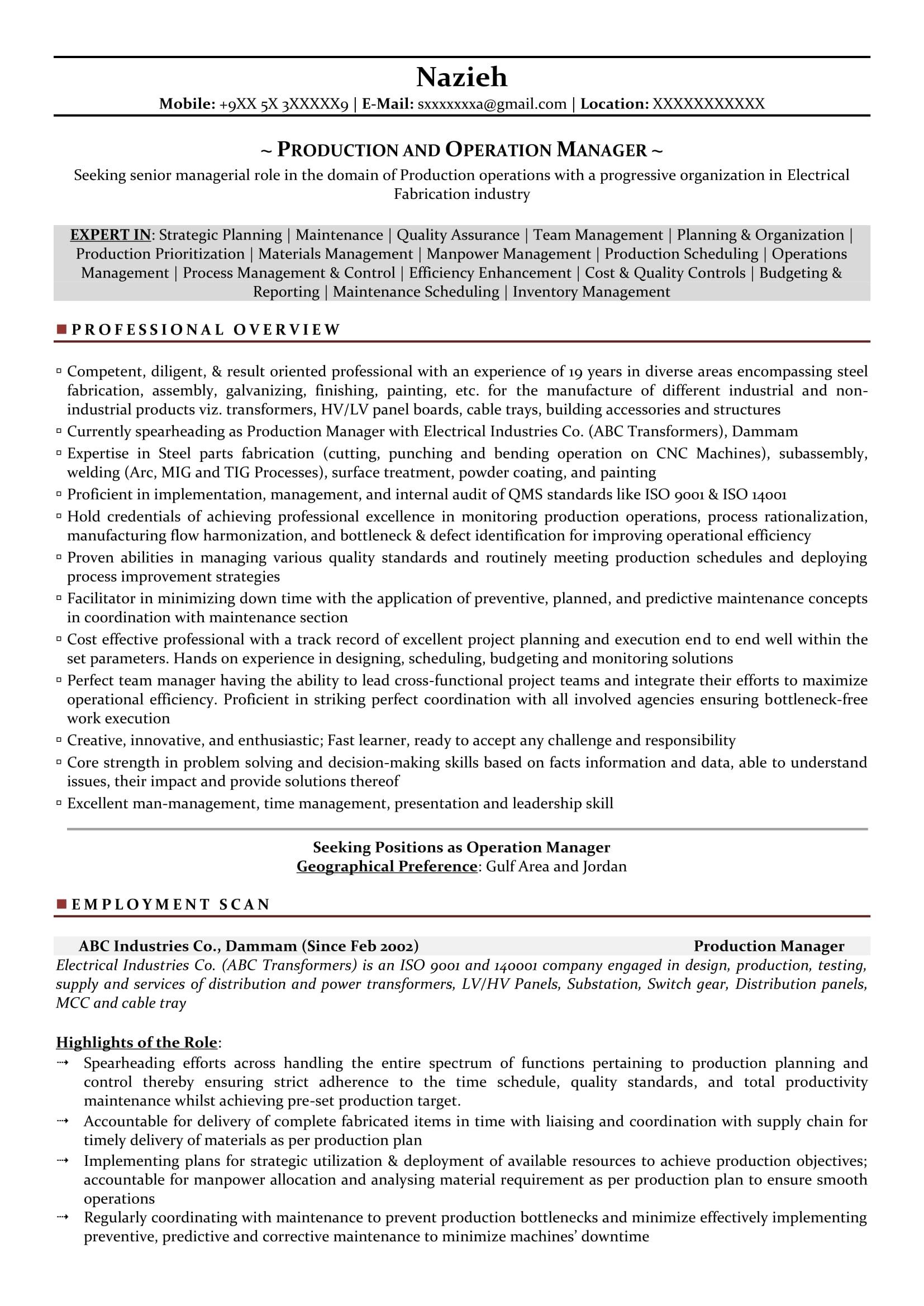 Sample Resume for Production Planning and Control Manager Production Planning Manager Resume Pdf October 2021 Sample Resume for Production Planning and Control Manager Production Planning Manager Resume Pdf October 2021