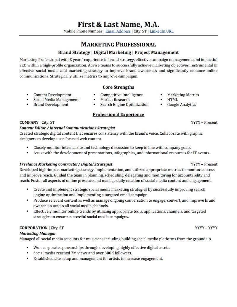 Sample Resume for Promotion within Same Company Advertising & Marketing Resume Sample Professional Resume … Sample Resume for Promotion within Same Company Advertising & Marketing Resume Sample Professional Resume …