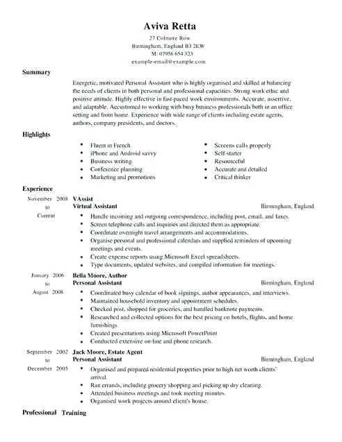 Sample Resume for Virtual assistant with No Experience No Work Experience Cv Sample Ten Precautions You Must Take