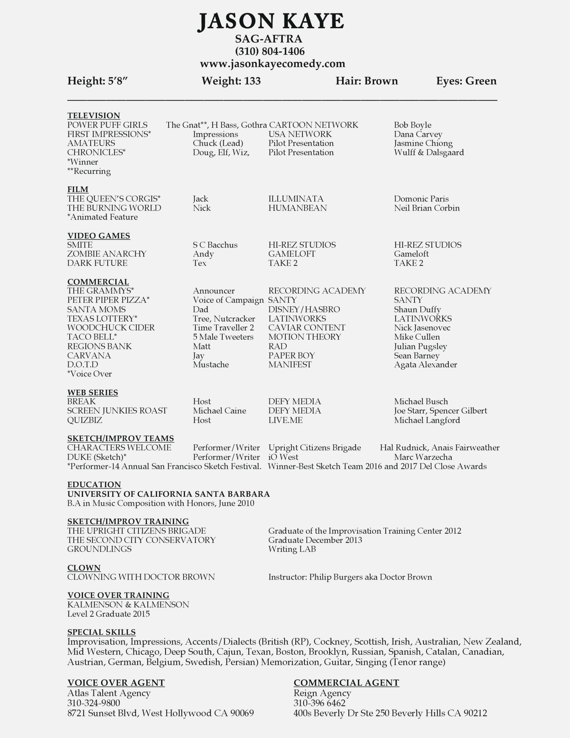 Sample Resume for Voice Over Artist why You Must Experience