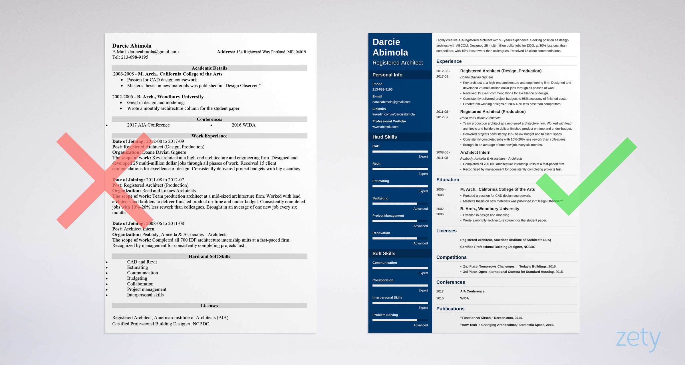 Sample Resume Of Architecture Fresh Graduate Architecture Resume: Example for An Architect [2021 Template]