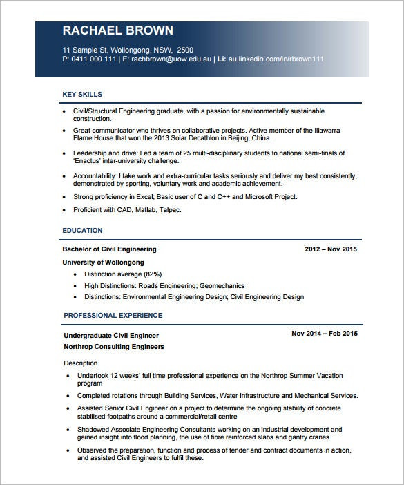 Senior Civil Engineer Resume Sample Free Download 19 Civil Engineer Resume Templates Pdf Doc