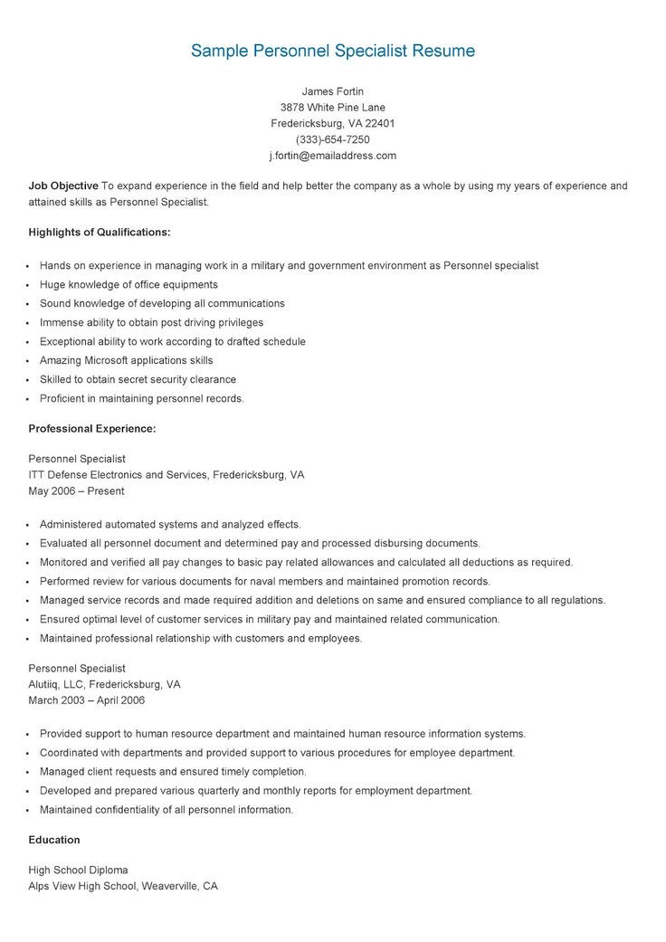 Army Human Resource Specialist Resume Sample Army Human Resources Specialist Resume Resume Samples