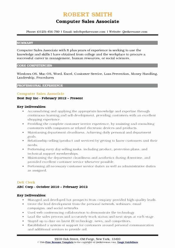 Best Buy Sales associate Resume Sample 50 Best Best Buy Sales associate Resume In 2020