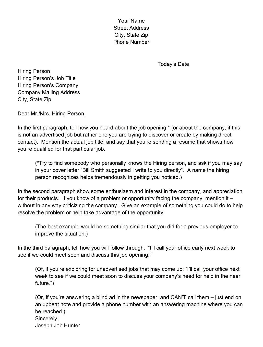 Best Resume and Cover Letter Samples 5 Best Examples Of Writing A Good Cover Letter Templates