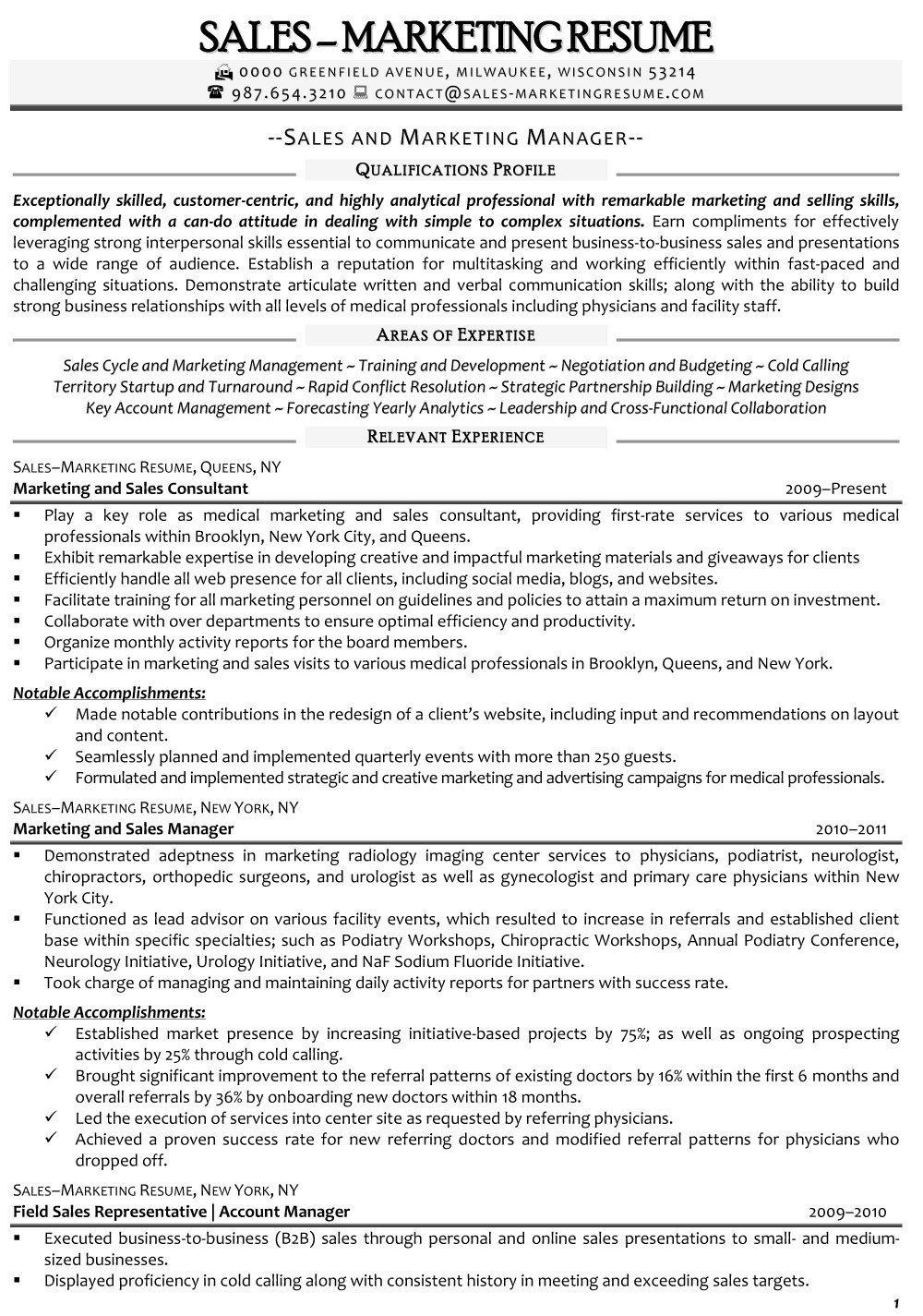 Best Resume Samples for Sales and Marketing 12 13 Best Resume Samples for Sales and Marketing