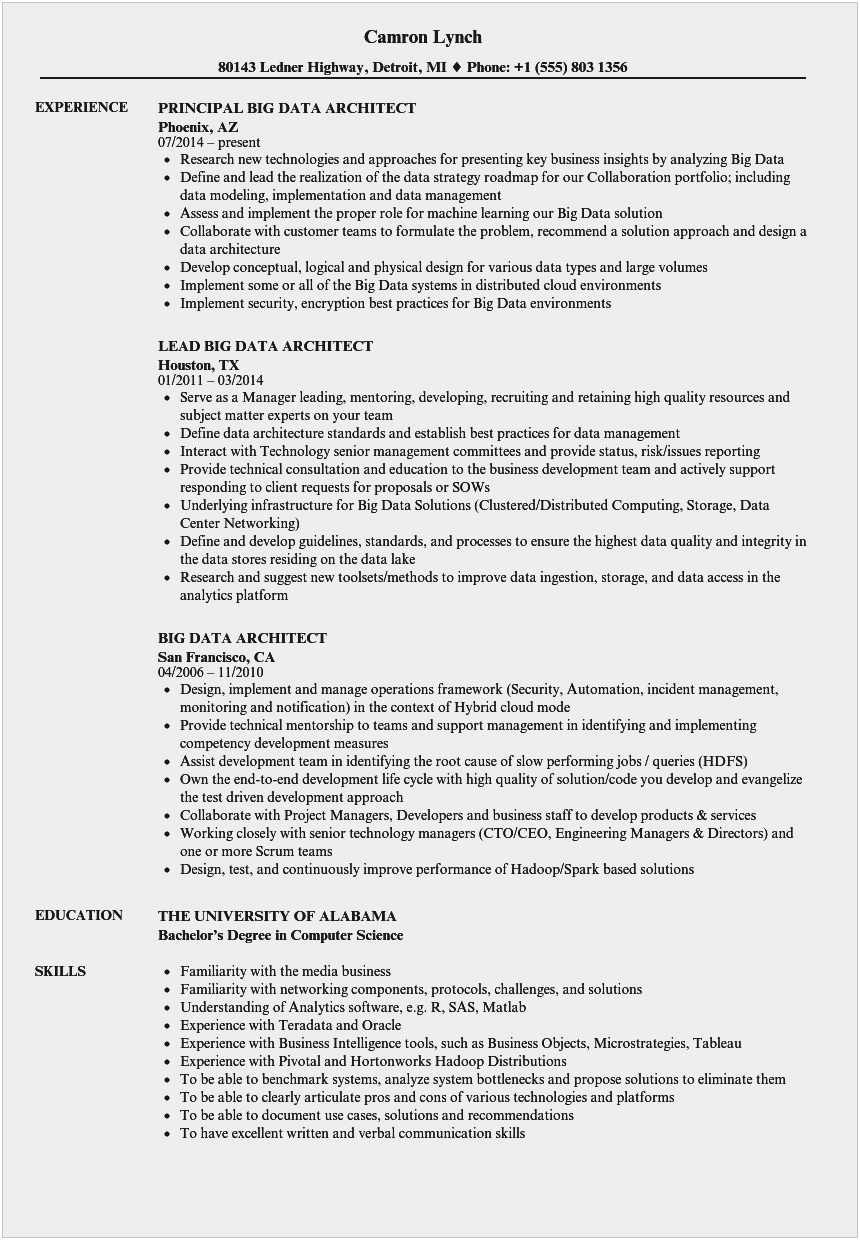 Big Data Hadoop Developer Resume Sample Hadoop Developer Resume Free Download 54 Picture