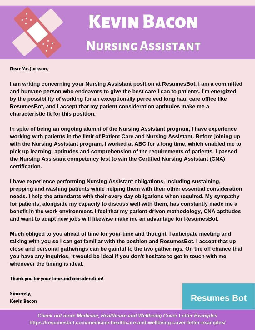Cover Letter Sample for Cna Resume Nursing assistant Cover Letter Samples & Templates [pdflancarrezekiqword] 2021 …