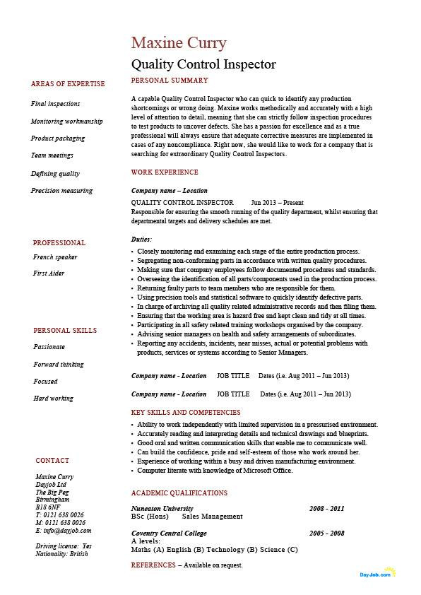 Food Quality Control Technician Resume Sample Food Quality Control Technician Resume Sample My Food
