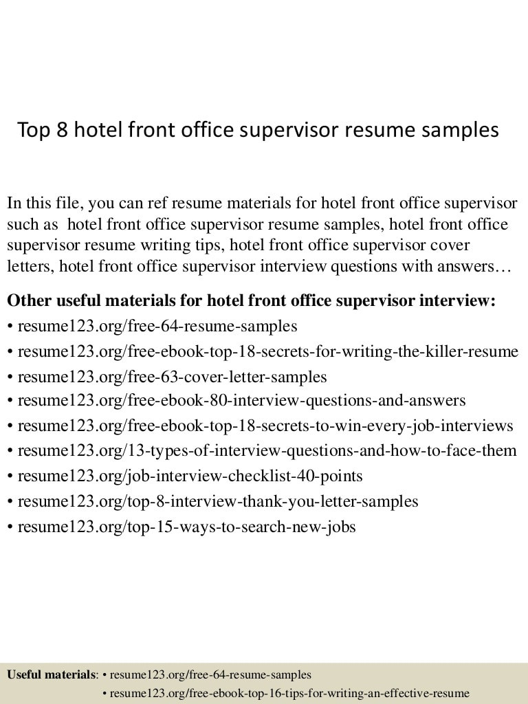 Hotel assistant Front Office Manager Resume Sample top 8 Hotel Front Office Supervisor Resume Samples Hotel assistant Front Office Manager Resume Sample top 8 Hotel Front Office Supervisor Resume Samples
