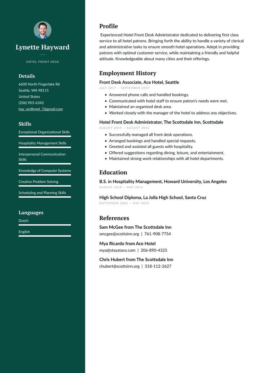 Hotel Front Desk Manager Resume Sample Hotel Front Desk Employee Resume Examples & Writing Tips 2021 (free