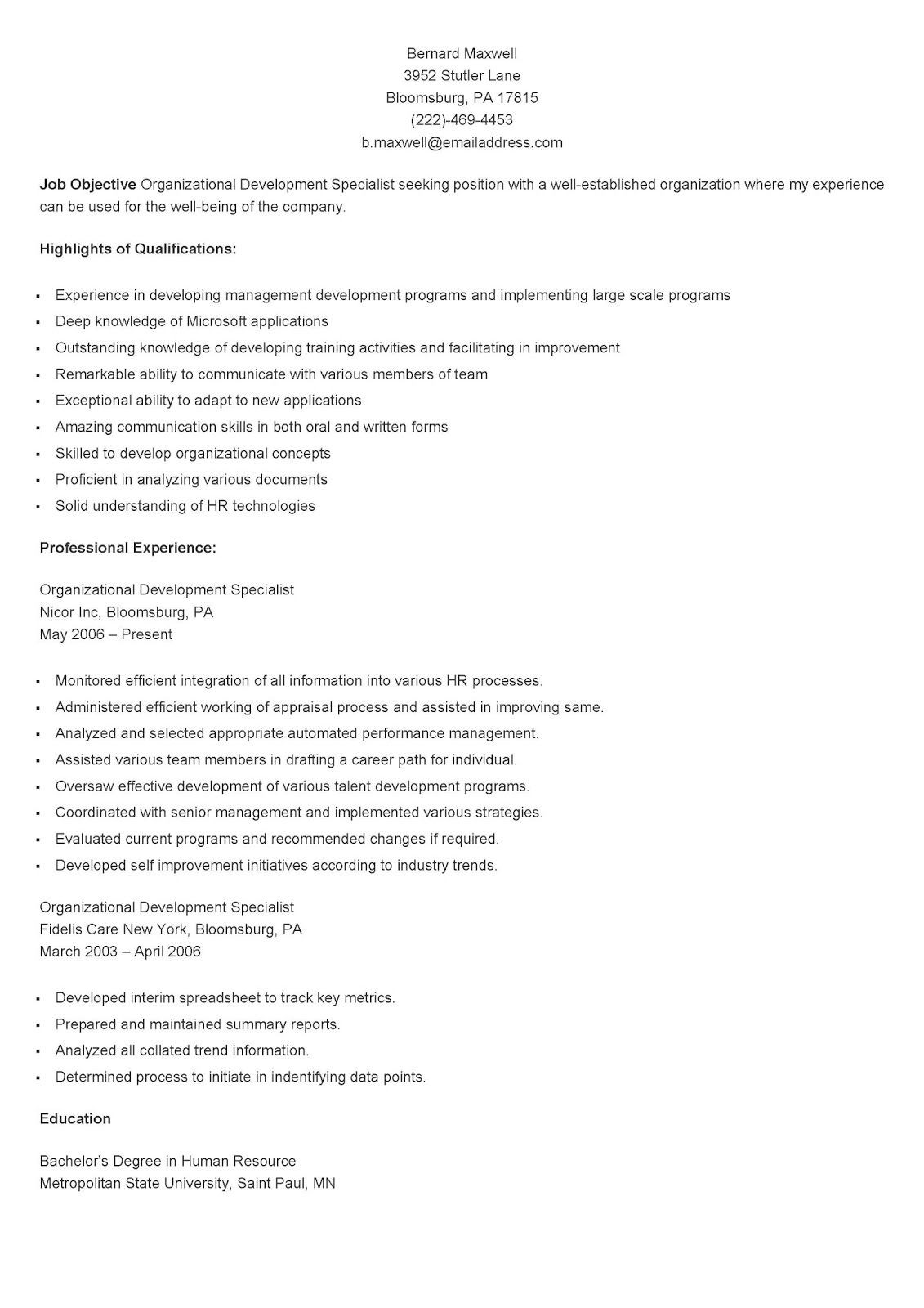 Learning and Development Specialist Resume Sample Sample organizational Development Specialist Resume Development … Learning and Development Specialist Resume Sample Sample organizational Development Specialist Resume Development …