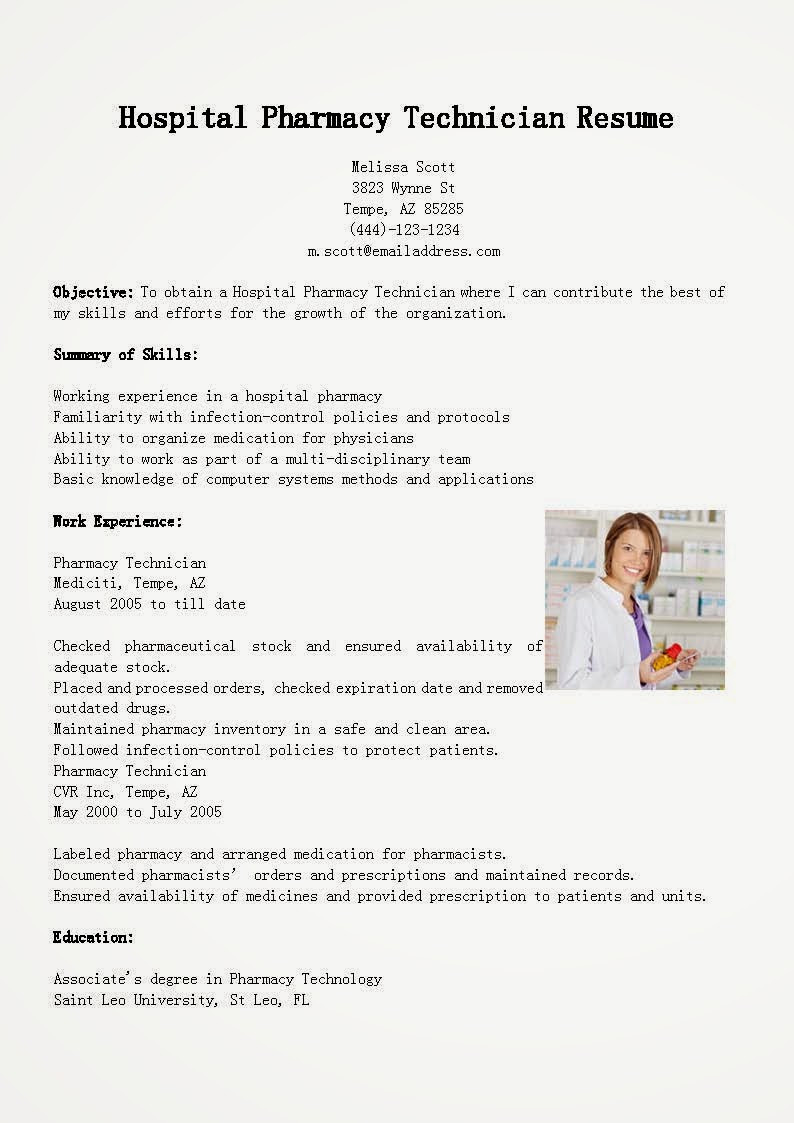 Pharmacy Technician Resume Sample for Hospital Resume Samples Hospital Pharmacy Technician Resume Sample
