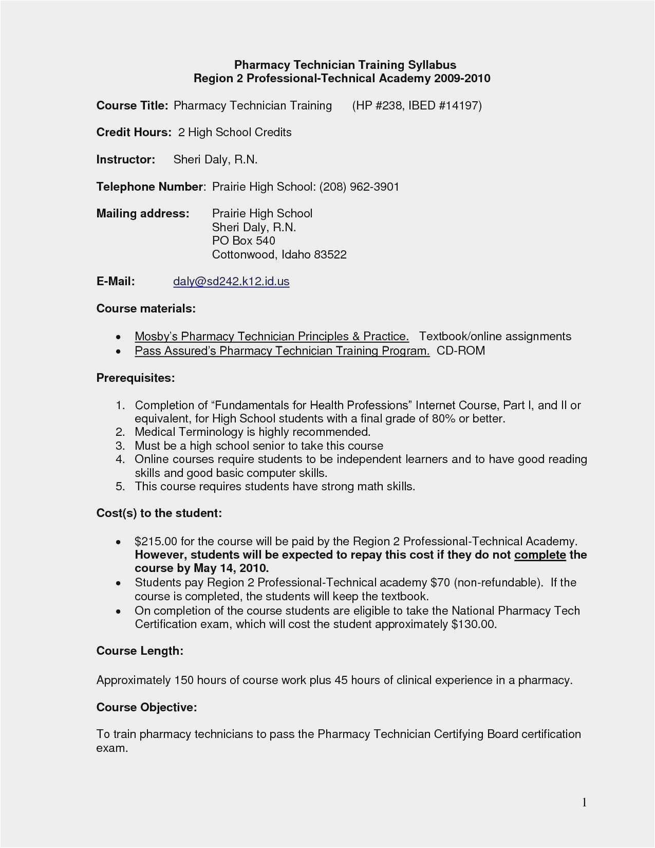 Pharmacy Technician Resume Sample for Student Free 58 Pharmacy Technician Resume Example