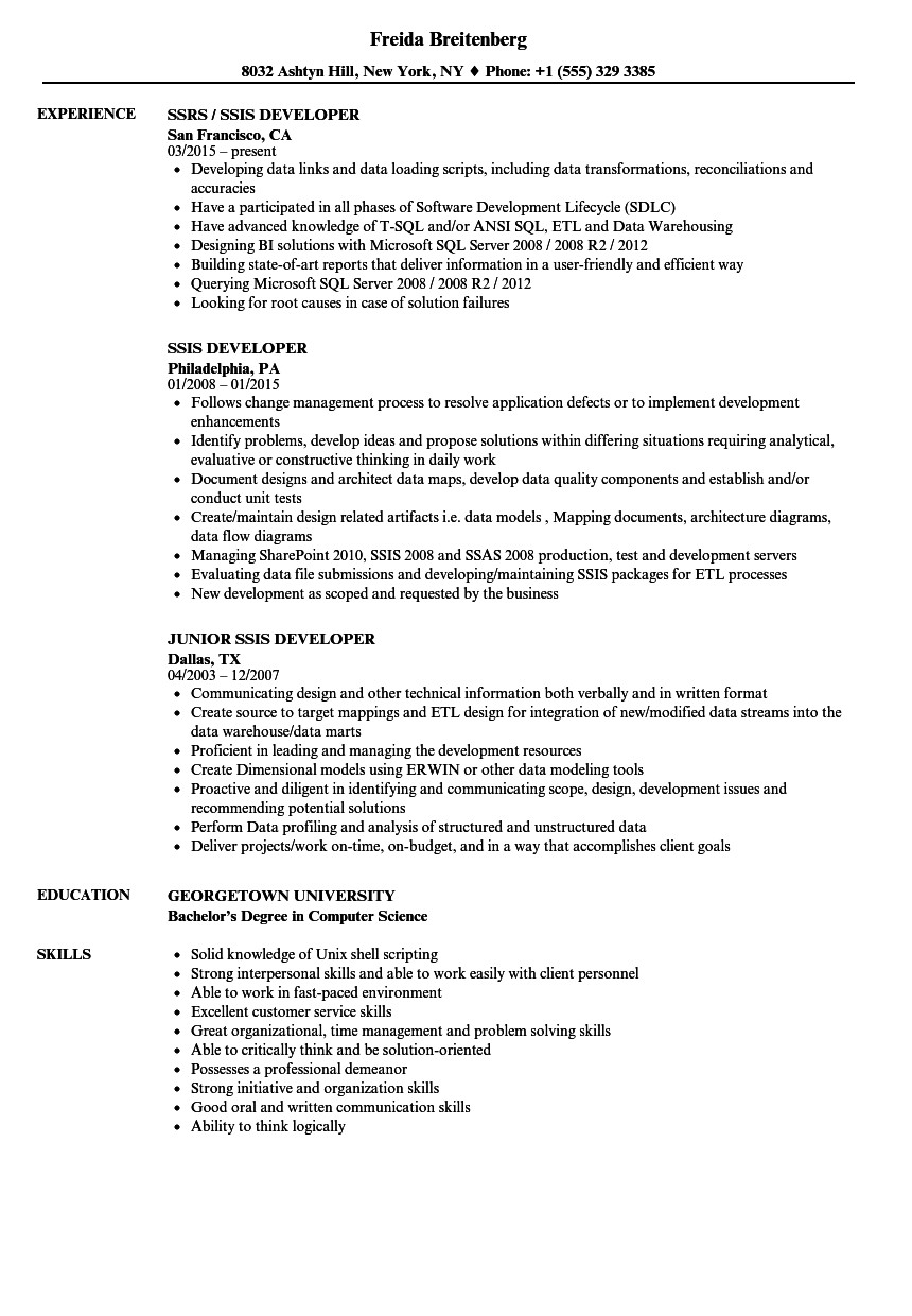 Power Bi Sample Resume for 2 Years Experience Msbi Developer Resume for 2 Years Experience the Best
