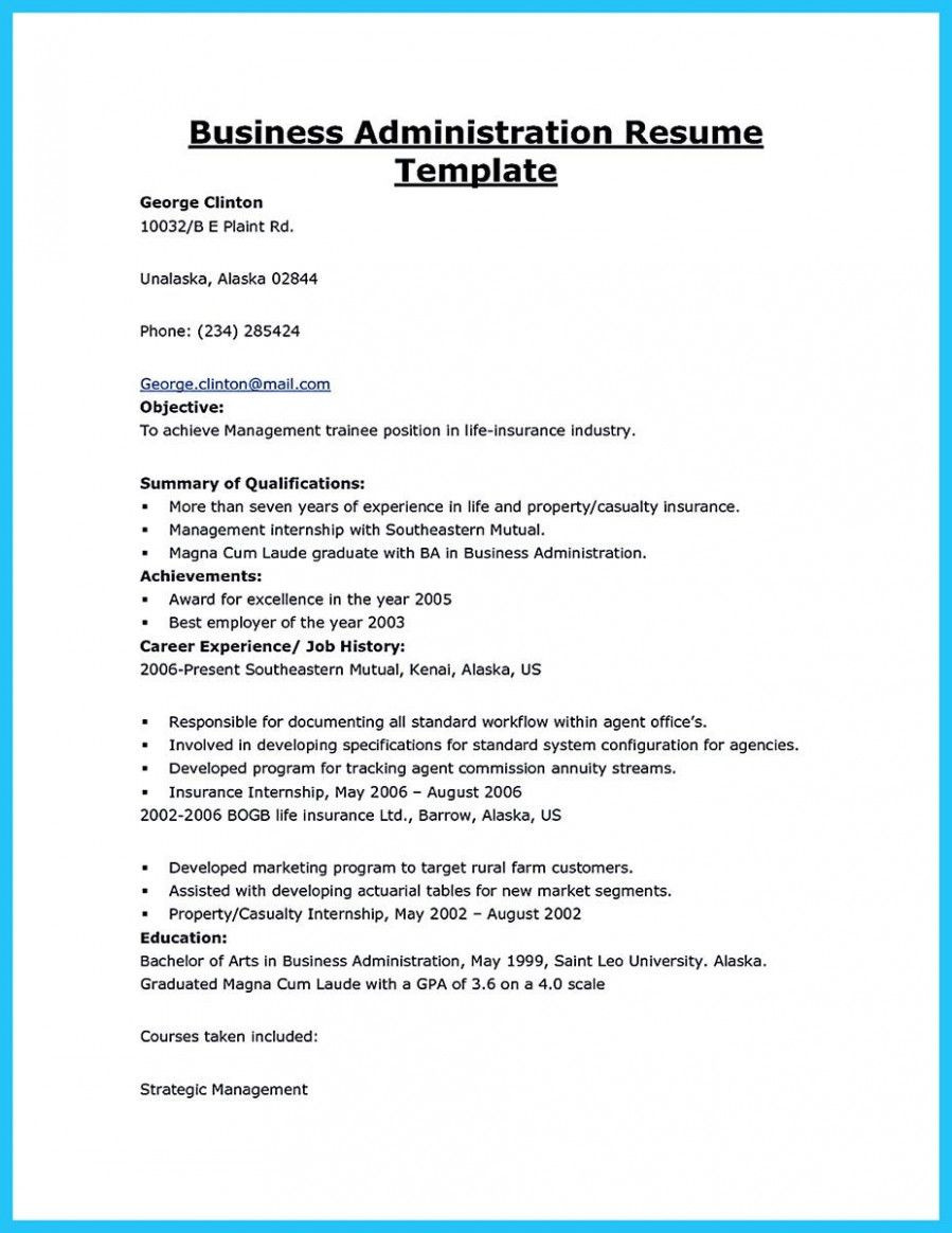 Resume Sample for Business Administration Student Career Objective for Resume for Business Management / Business … Resume Sample for Business Administration Student Career Objective for Resume for Business Management / Business …