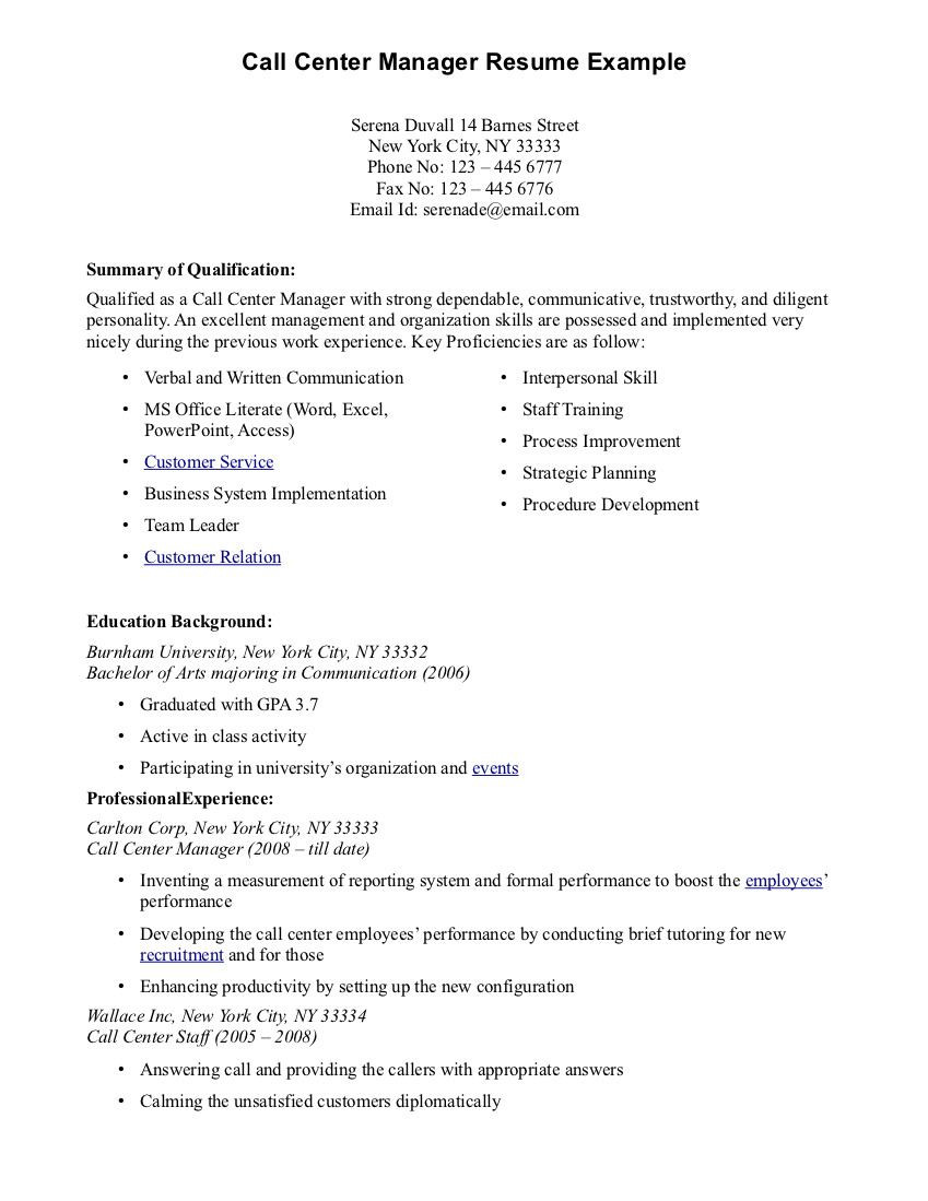 Resume Sample for Call Center Job with No Experience Resume Examples Call Center Resume Examples, Job Resume Examples …