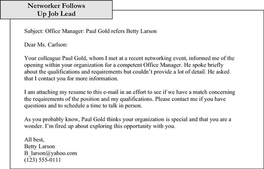 Sample Email to Potential Employer with Resume Sample E Mail Cover Notes that Introduce Resumes Dummies