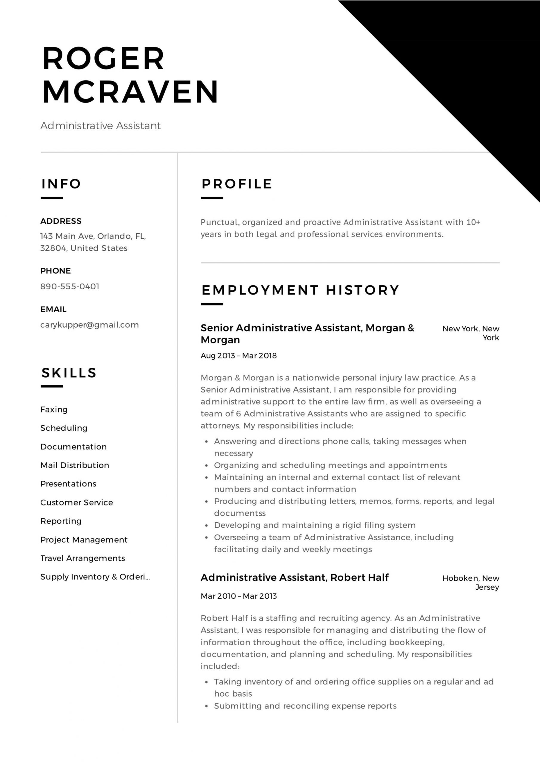 Sample Resume for Administrative assistant Pdf Full Guide Administrative assistant Resume [ 12 Samples