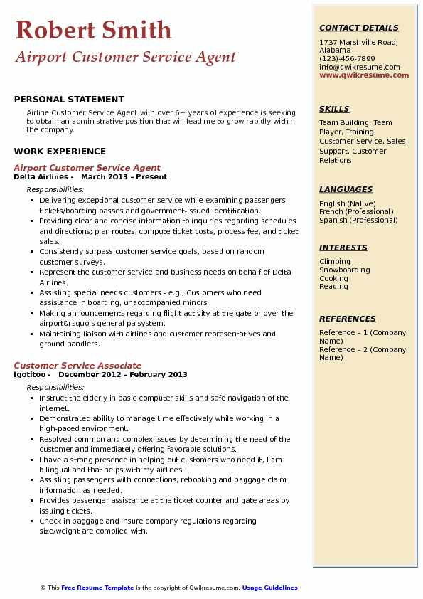 Sample Resume for Airline Customer Service Representative Resume Airline Customer Service Agent Airport Customer