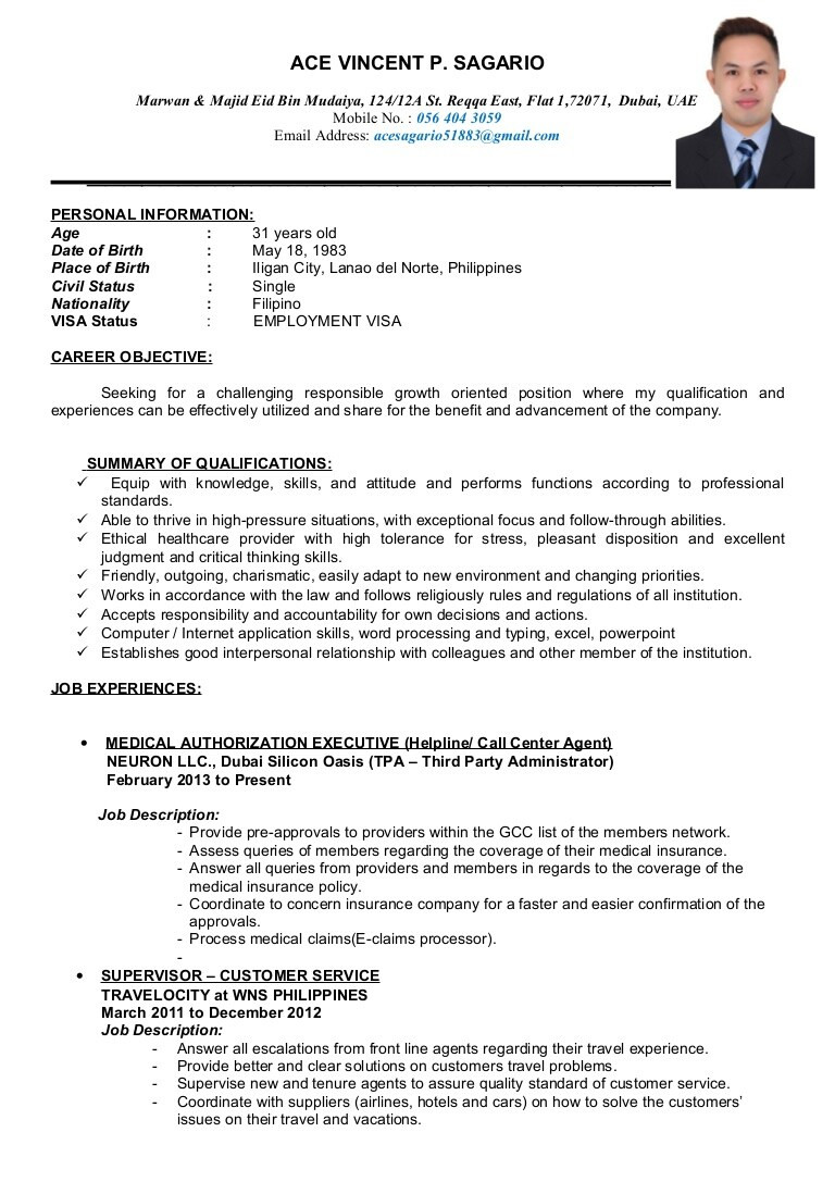 Sample Resume for Call Center Agent Undergraduate Resume format Sample Cal Center Agent – the Lighter Way to Enjoy …