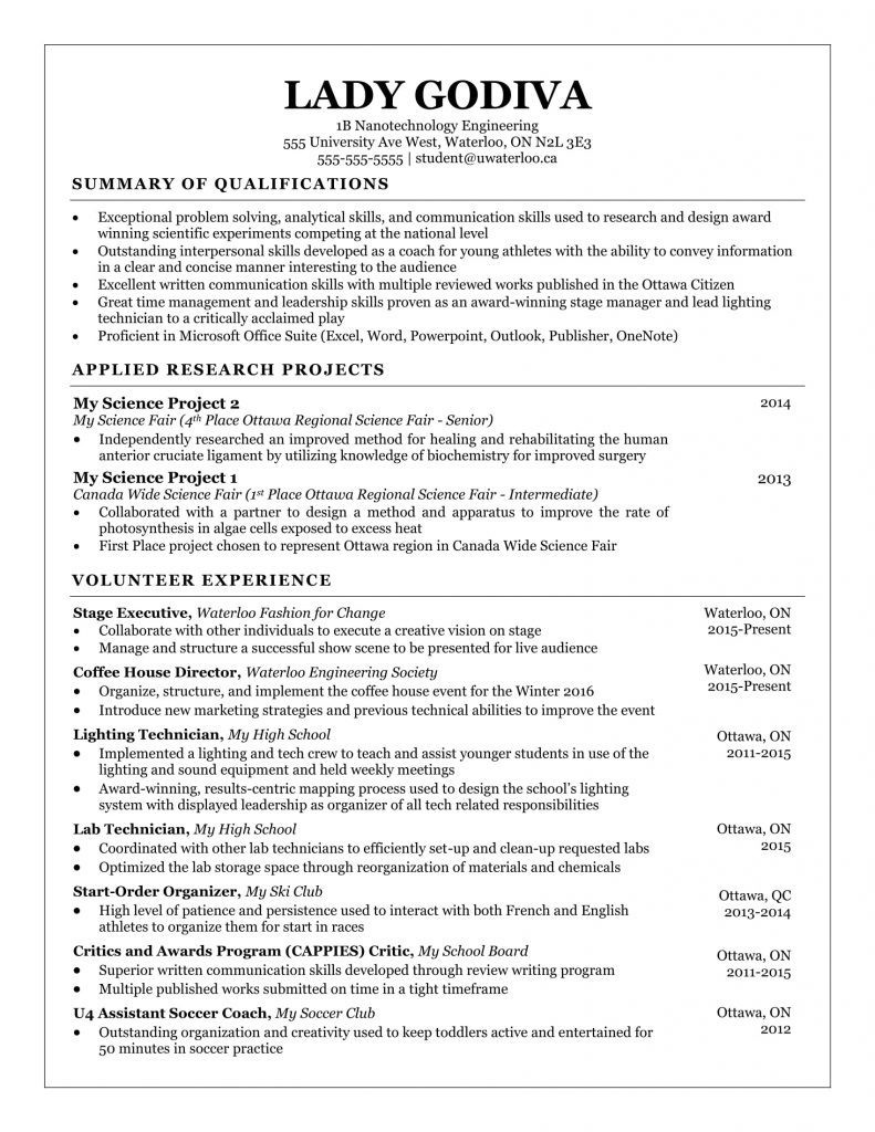 Sample Resume for Co Op Position Engine Research Engineer Cv October 2021