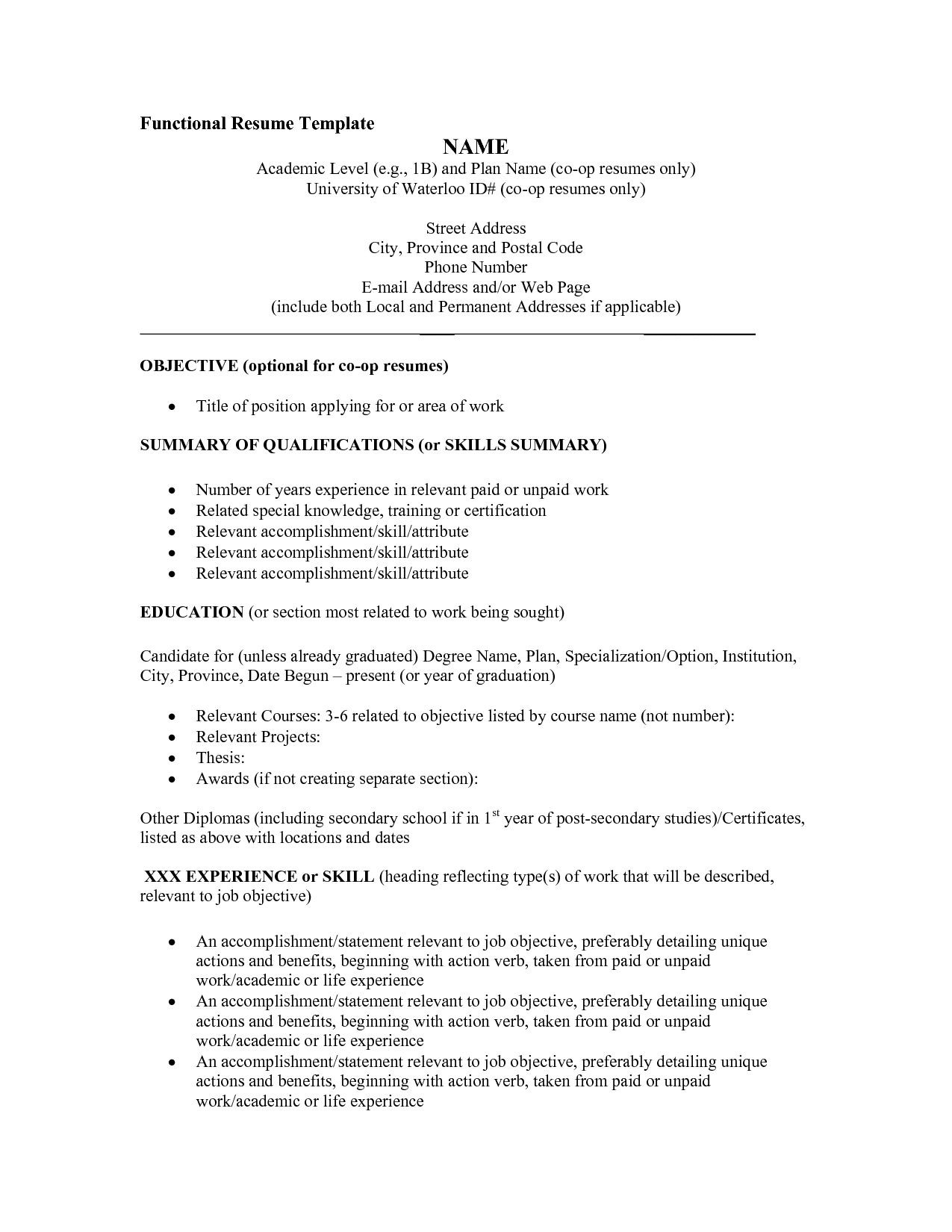 Sample Resume for Co Op Position Functional Resume Example Pdf In 2021 Functional Resume Template …