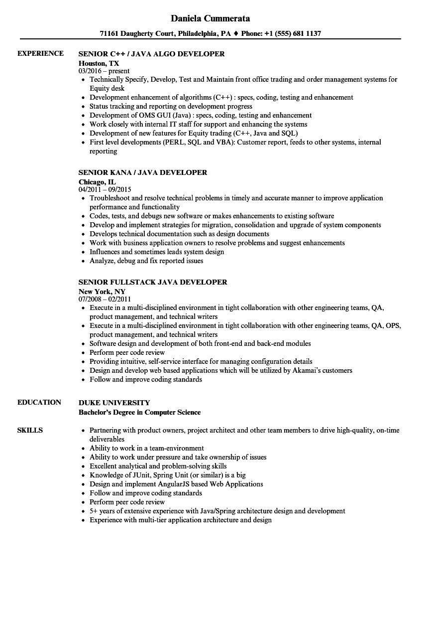 Sample Resume for Experienced Mainframe Developer Sample Resume for Experienced Mainframe Developer