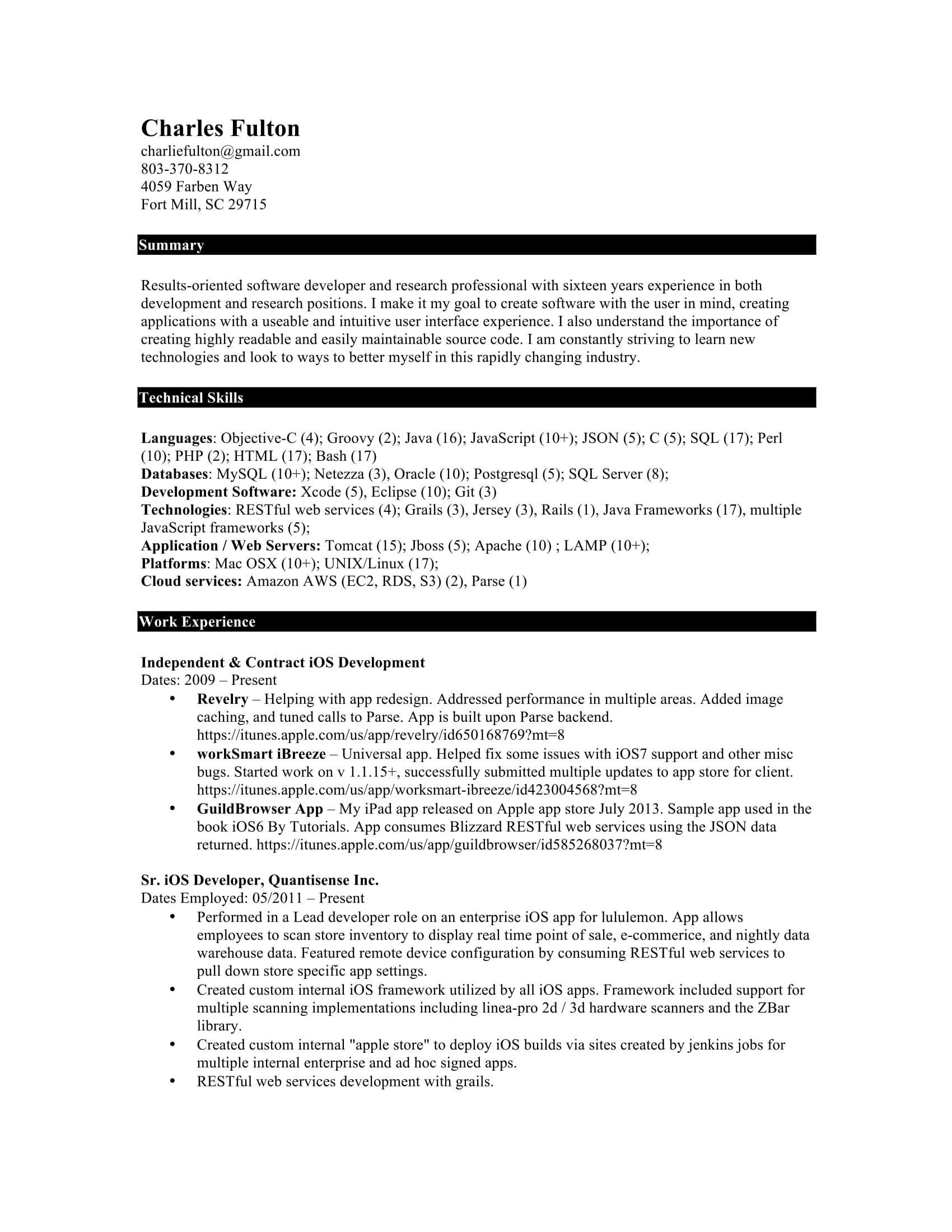 Sample Resume for Experienced software Engineer Doc Resume Experienced software Engineer
