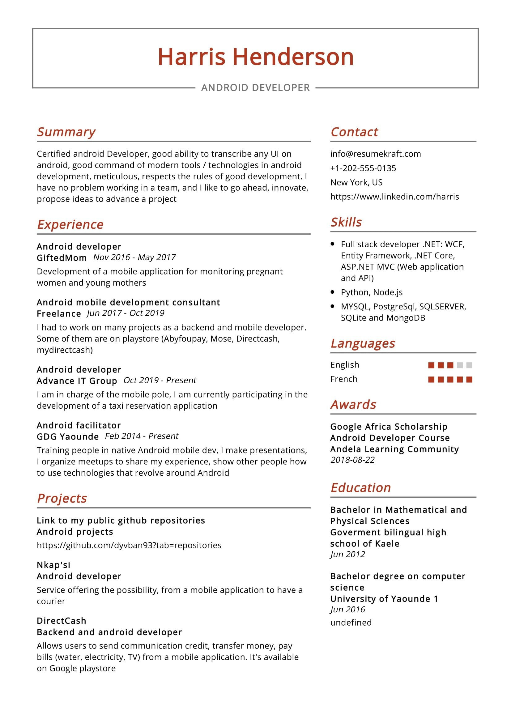 Sample Resume for Experienced Ui Developer Free Download android Developer Resume Sample 2021