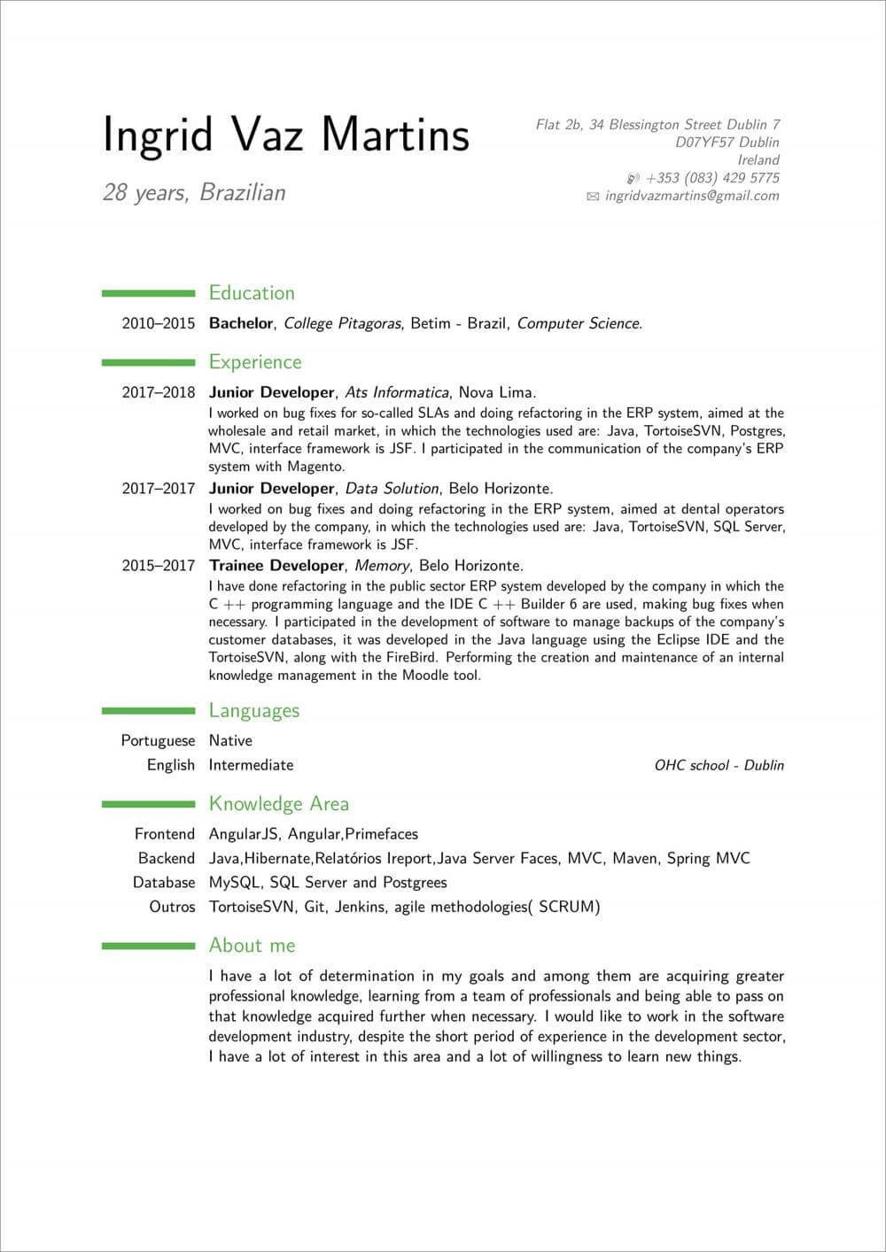 Sample Resume for Green Card Application 12 Of the Best Latex Cv Templates for 2021