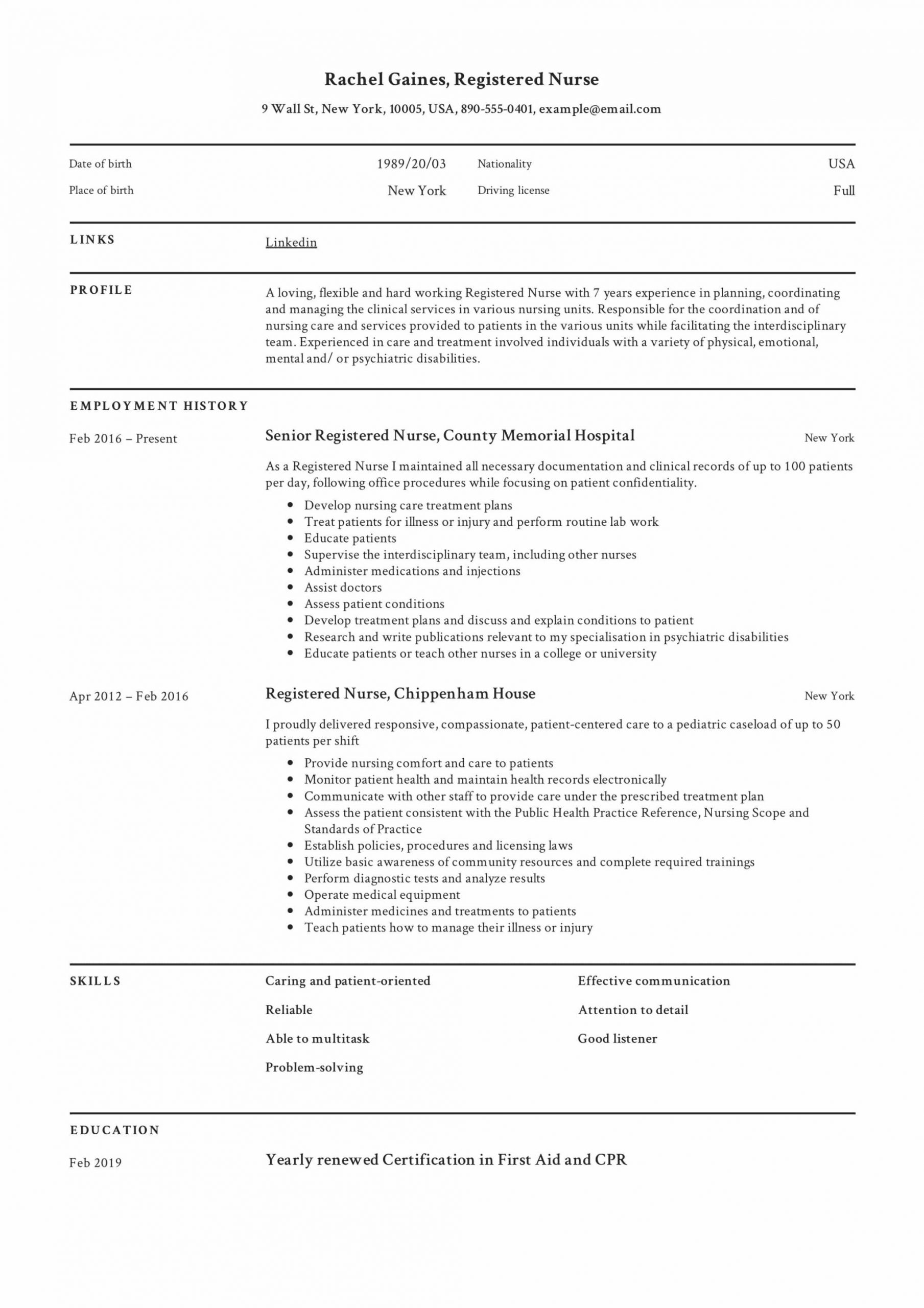 Sample Resume for Newly Registered Nurses Registered Nurse Resume Sample & Writing Guide