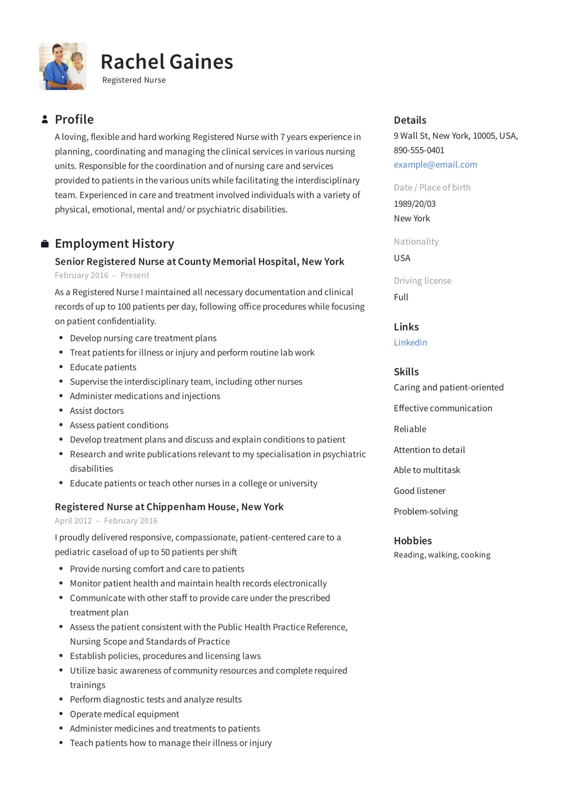 Sample Resume for Newly Registered Nurses Registered Nurse Resume Sample & Writing Guide