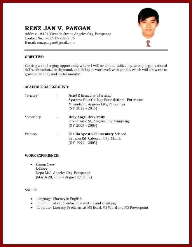 Sample Resume for No Experience Applicant Resume for Teaching Job with No Experience for Sample