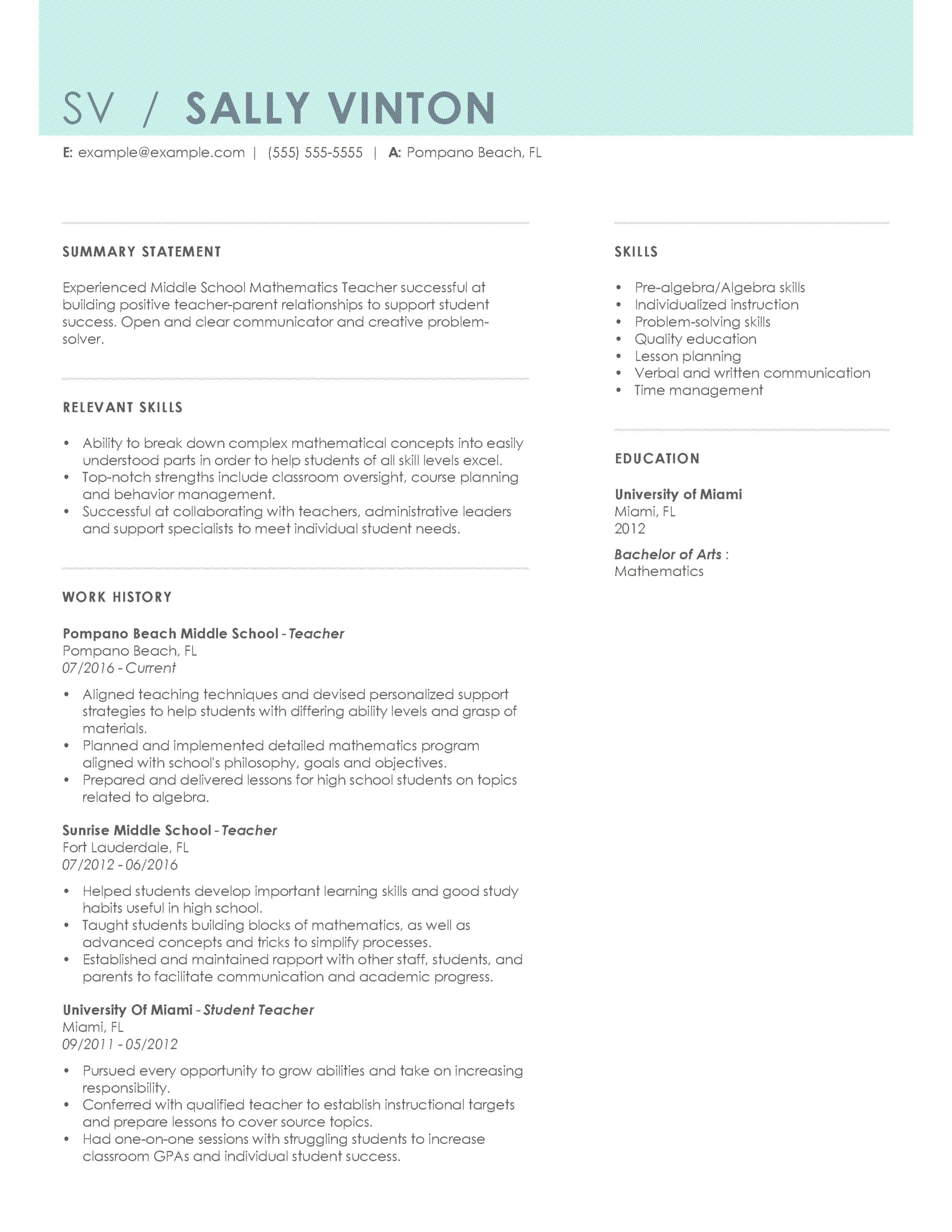 Sample Resume for Non Teaching Staff In Schools Classroom Teacher Resume Example
