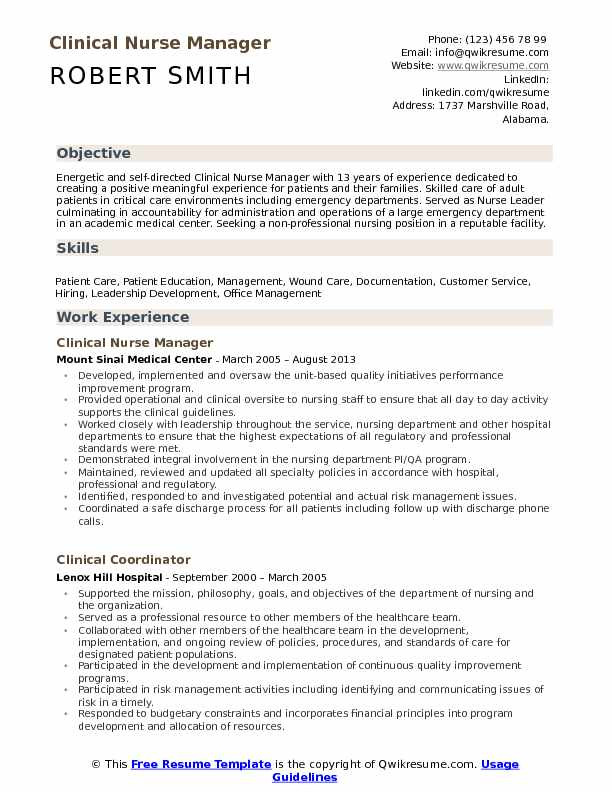 Sample Resume for Nurse Manager Position Resume for Nurse Manager Mryn ism