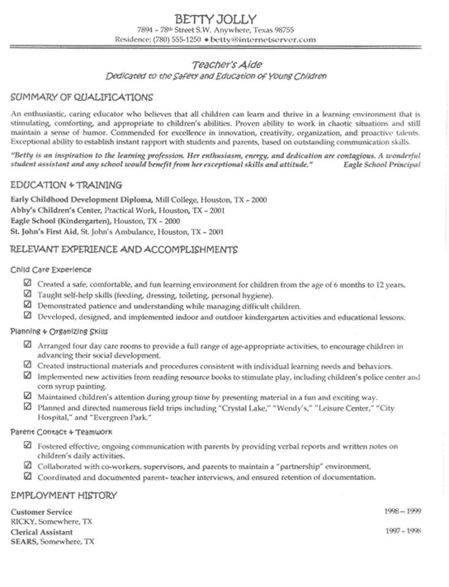 Sample Resume for Preschool Teacher with No Experience Resume format Of Experience Teacher