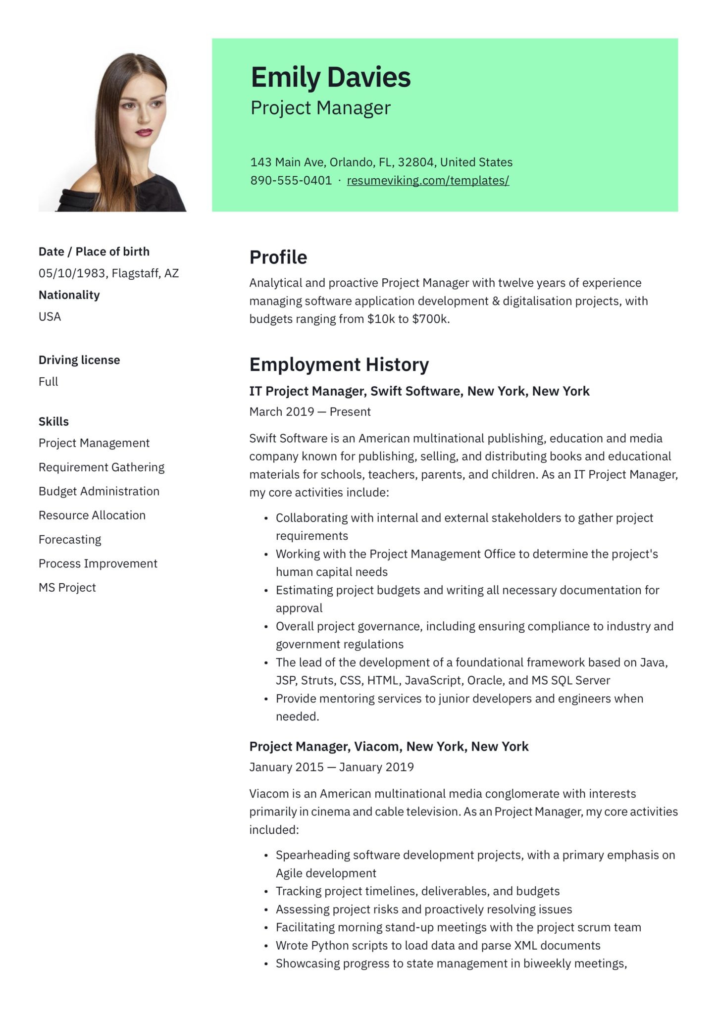 Sample Resume for Project Manager It software India 20 Project Manager Resume Examples & Full Guide Pdf & Word 2021
