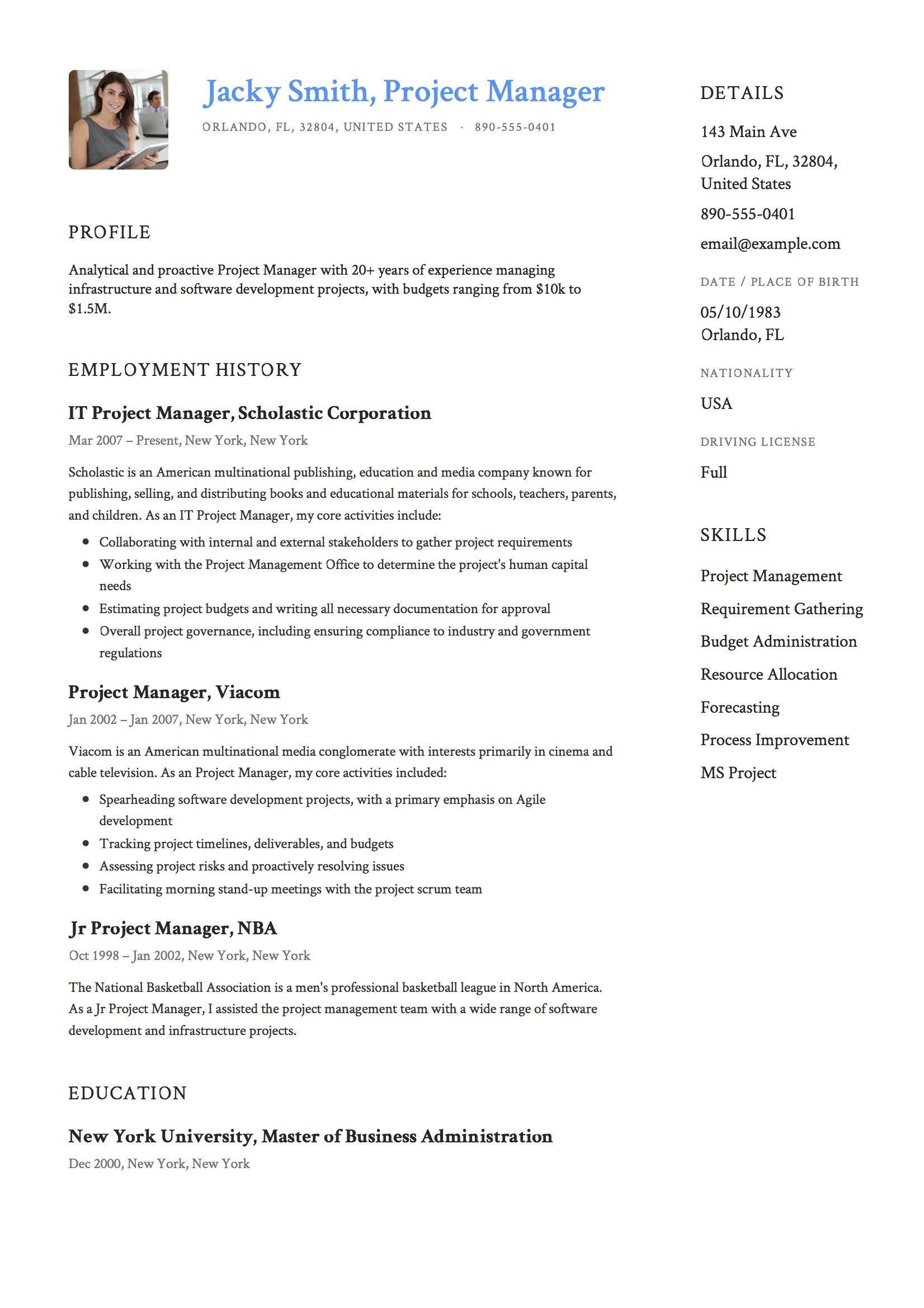 Sample Resume for Project Manager Position 20 Project Manager Resume Examples & Full Guide Pdf & Word 2021