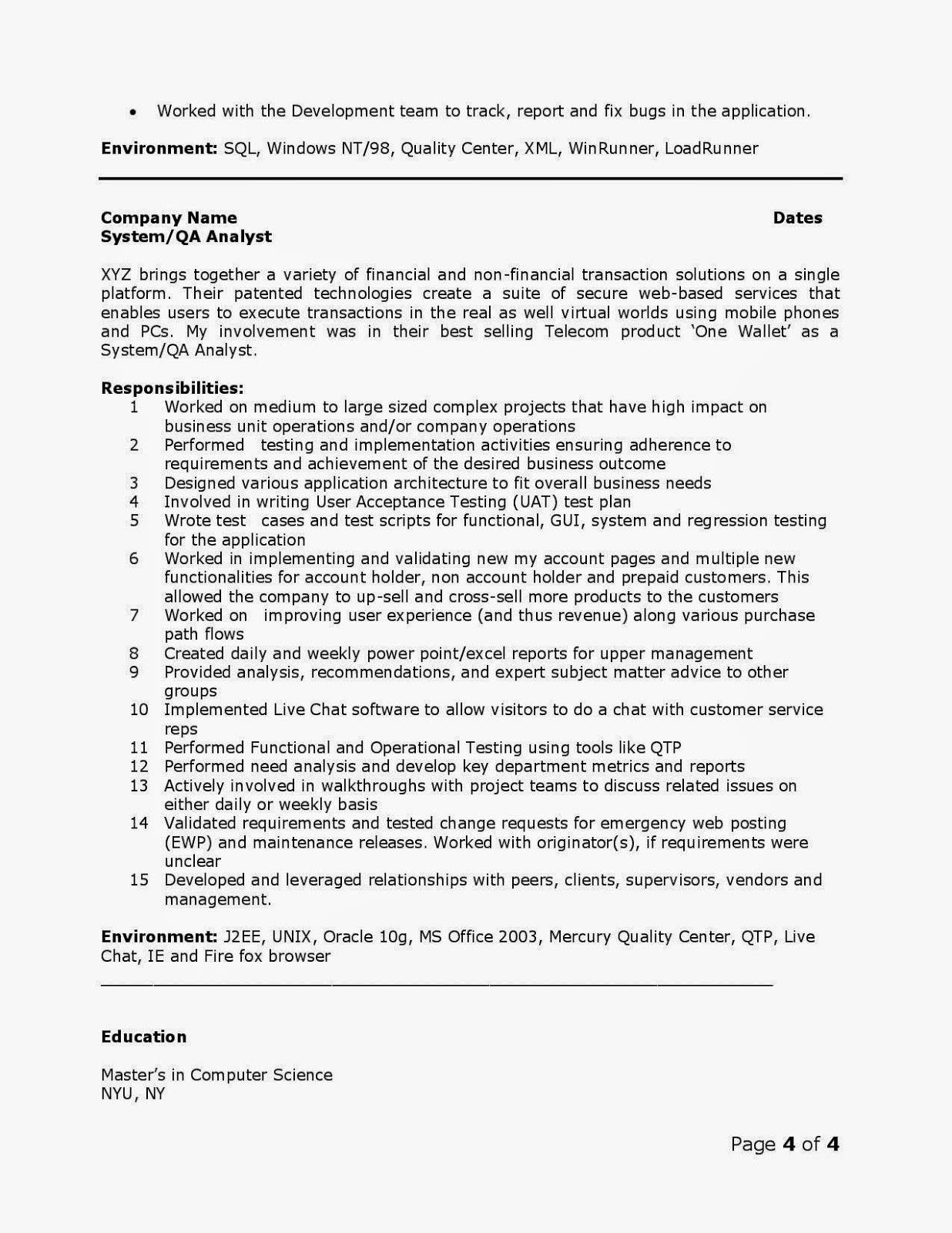 Sample Resume for Quality Analyst In Bpo Qa Analyst Resume Sample October 2021