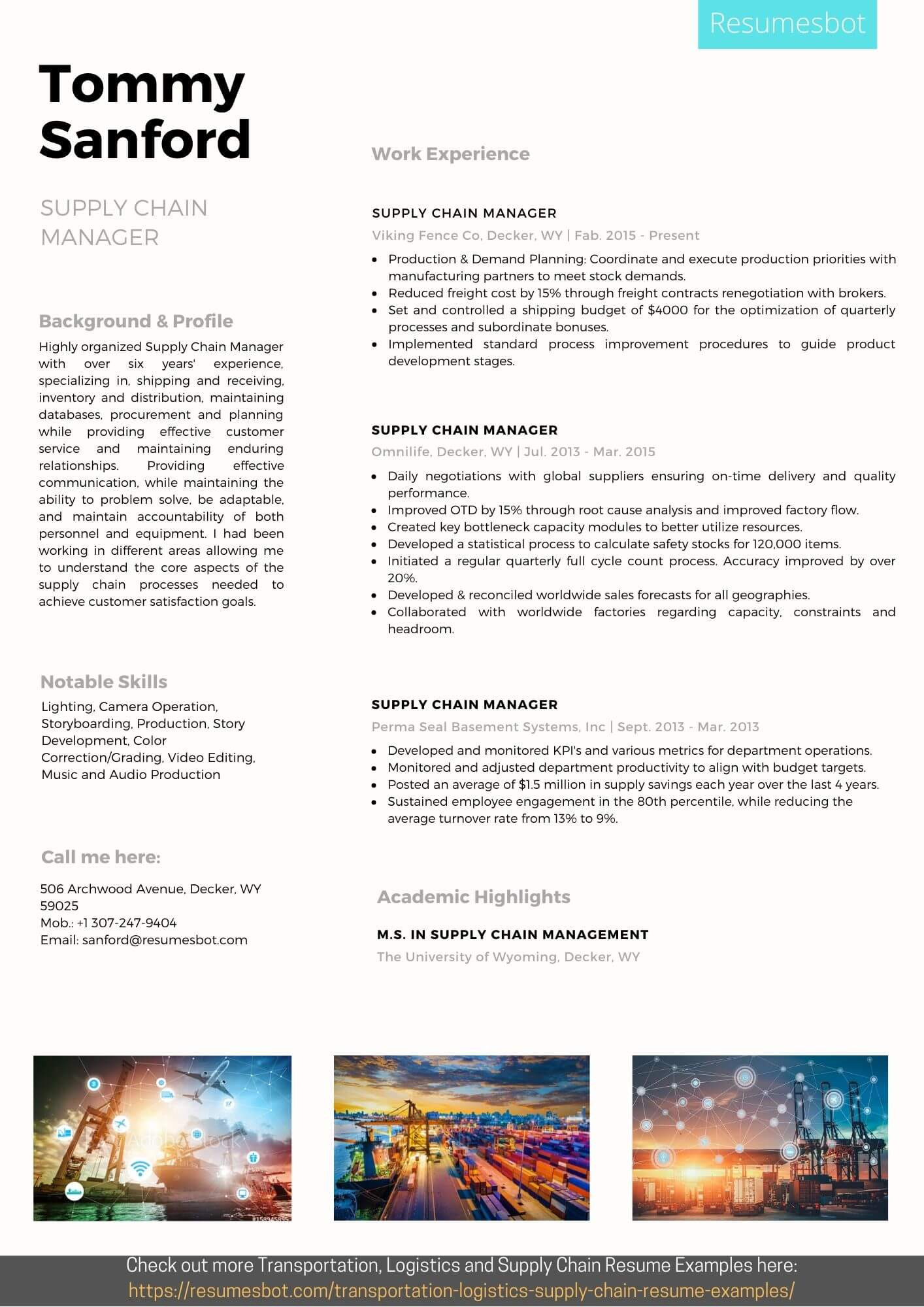 Sample Resume for Supply Chain Executive Supply Chain Manager Resume Samples and Tips [pdflancarrezekiqdoc] Resumes Bot