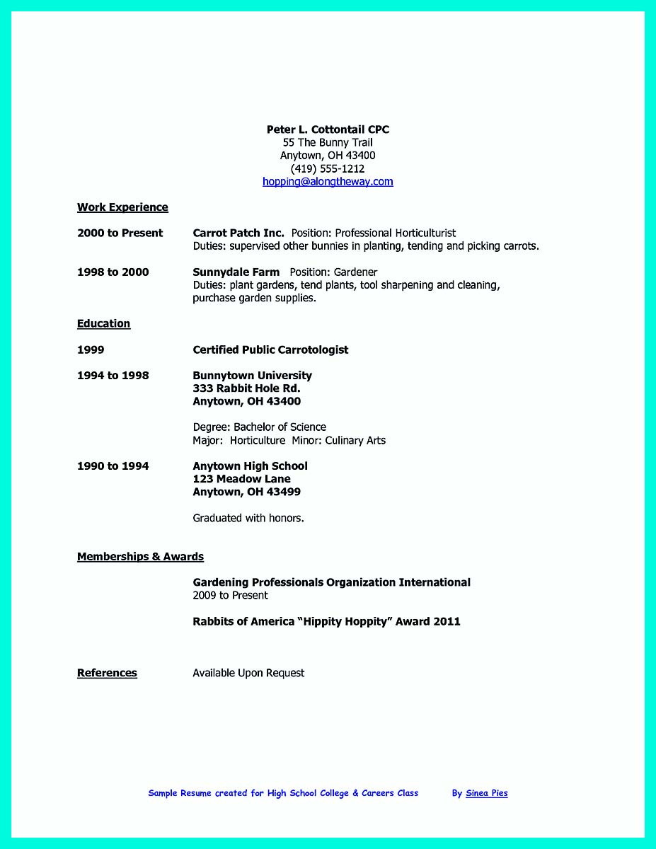 Sample Resume for Work Immersion Senior High School Sample Resume for Work Immersion Senior High School