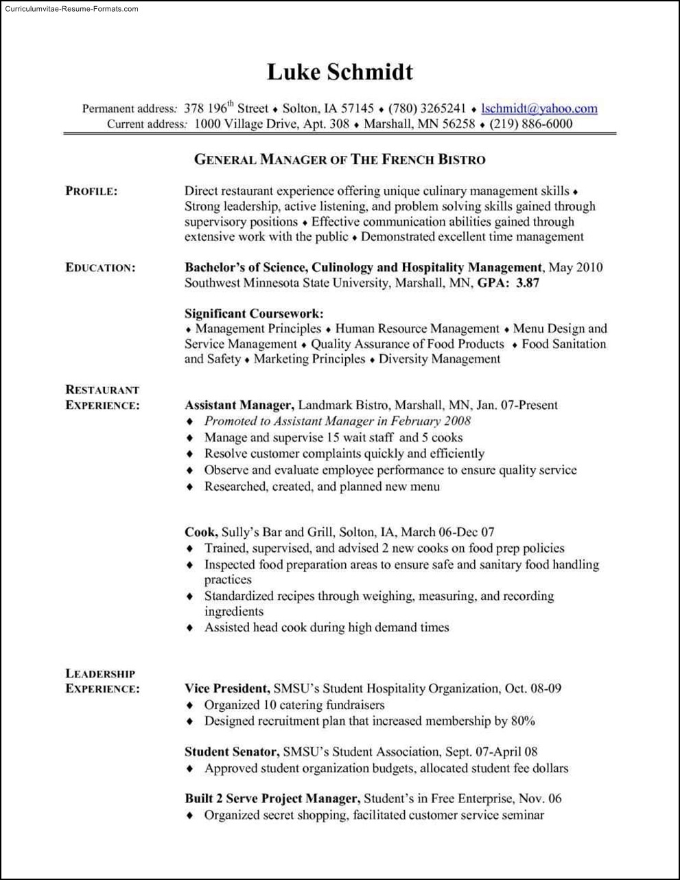 Sample Resume format for Indian Cook Line Cook Resume Template