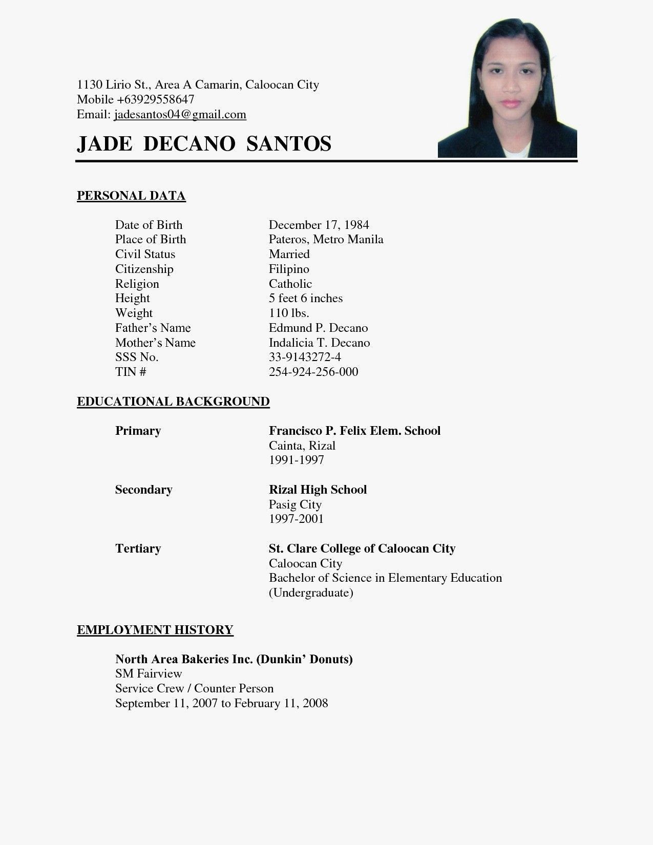Simple Resume Sample for Job Application Simple Sample Resume for Job Application Best Resume