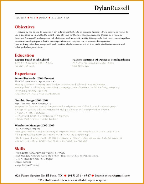 Bartending Resume Samples with No Experience 7 Bartender Resume No Experience