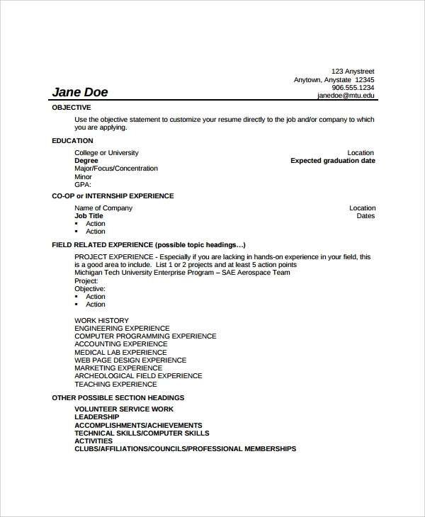 Biomedical Engineering Resume Samples for Freshers 10 Biomedical Engineer Resume Templates